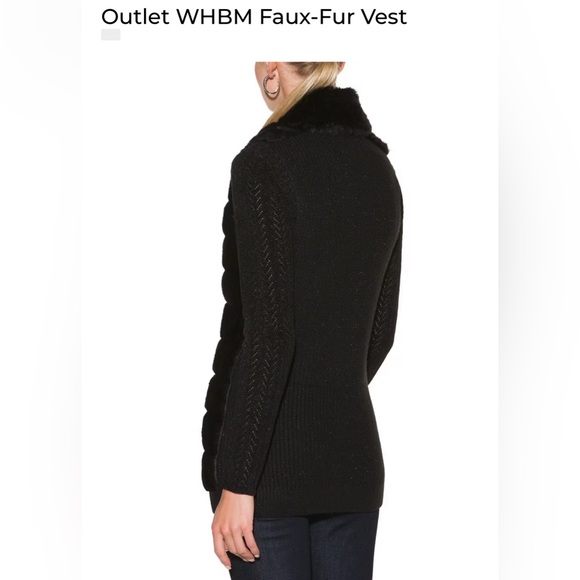 #23 WHITE HOUSE BLACK MARKET FAUX FUR VEST - Picture 3 of 9